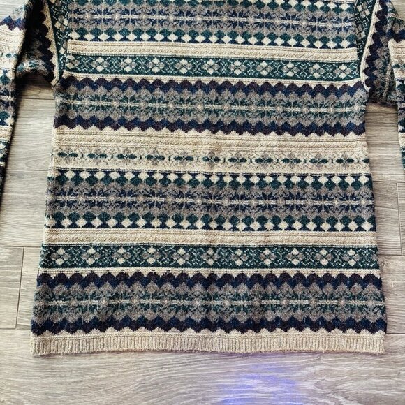 Vintage Ilanco Fair Isle Sweater Womens Small Purple Green Knit Pullover Jumper - Picture 5 of 16